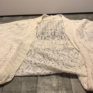 Leo Nicole lace woven cardigan.